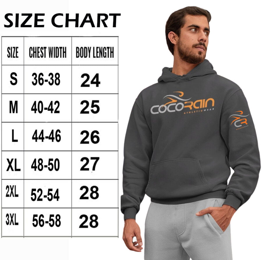 cocorain hoodie size chart