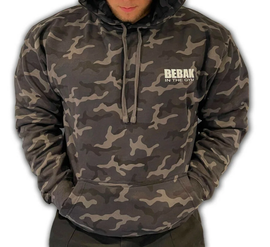 mens black camo hoodie