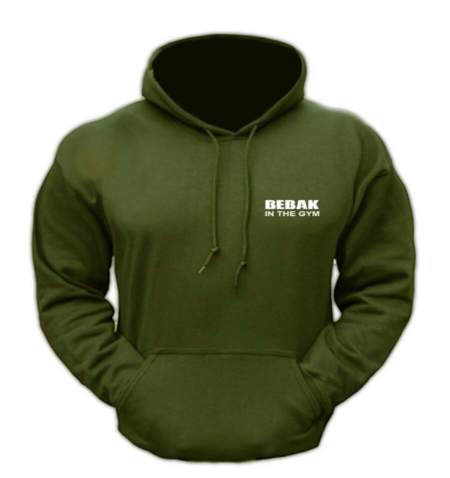 Men's Military Green Bebak In The Gym Hoodie